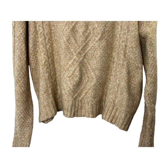 RACHEL ZOE Tan Medium-Weight Knit V-Neck Hooded Long Sleeve Sweater XL - Picture 3 of 8